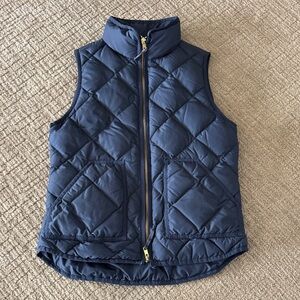 J Crew Navy Quilted Down Vest